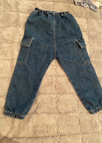 Çocuk Mavi Bol Kesim Denim Pantolon - Görsel 4