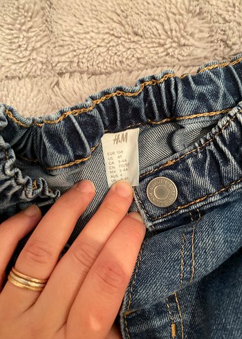 Çocuk Mavi Bol Kesim Denim Pantolon - Görsel 3