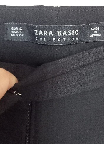 s Beden Zara siyah kumaş pantolon İspanyol paça