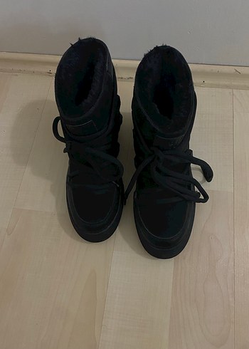 Siyah Kadın yüksek taban bot - Görsel 2