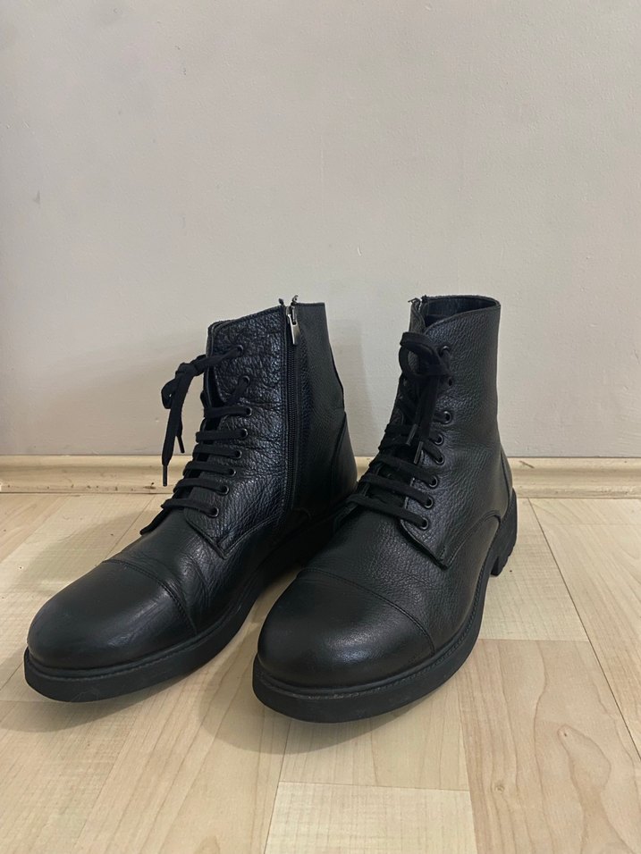 Siyah Deri Erkek Goth Botları - Görsel 2