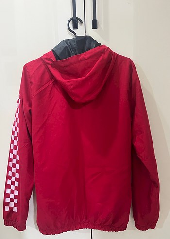 Fermuarlı Kırmızı Midi Yağmurluk - Görsel 3