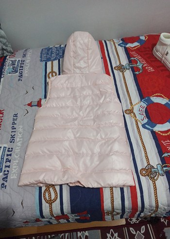 Kız Çocuk Pembe Kapüşonlu Düğmeli Ceket - Görsel 3