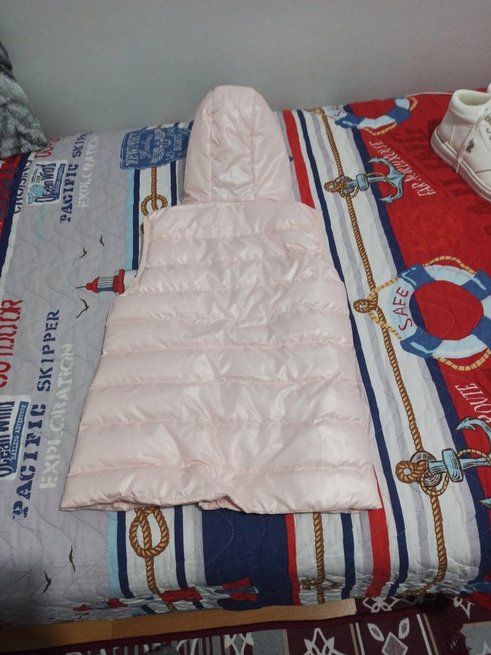 Kız Çocuk Pembe Kapüşonlu Düğmeli Ceket - Görsel 3