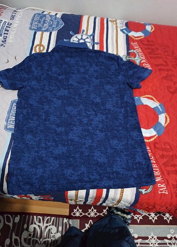 Erkek Lacivert Batik Desenli Polo Tişört - Görsel 3