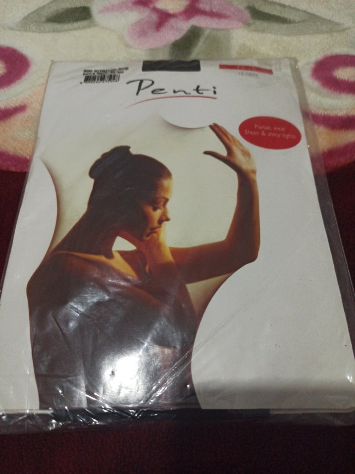 Penti Siyah Parlak Baskılı 15 DEN Külotlu Çorap - Görsel 3