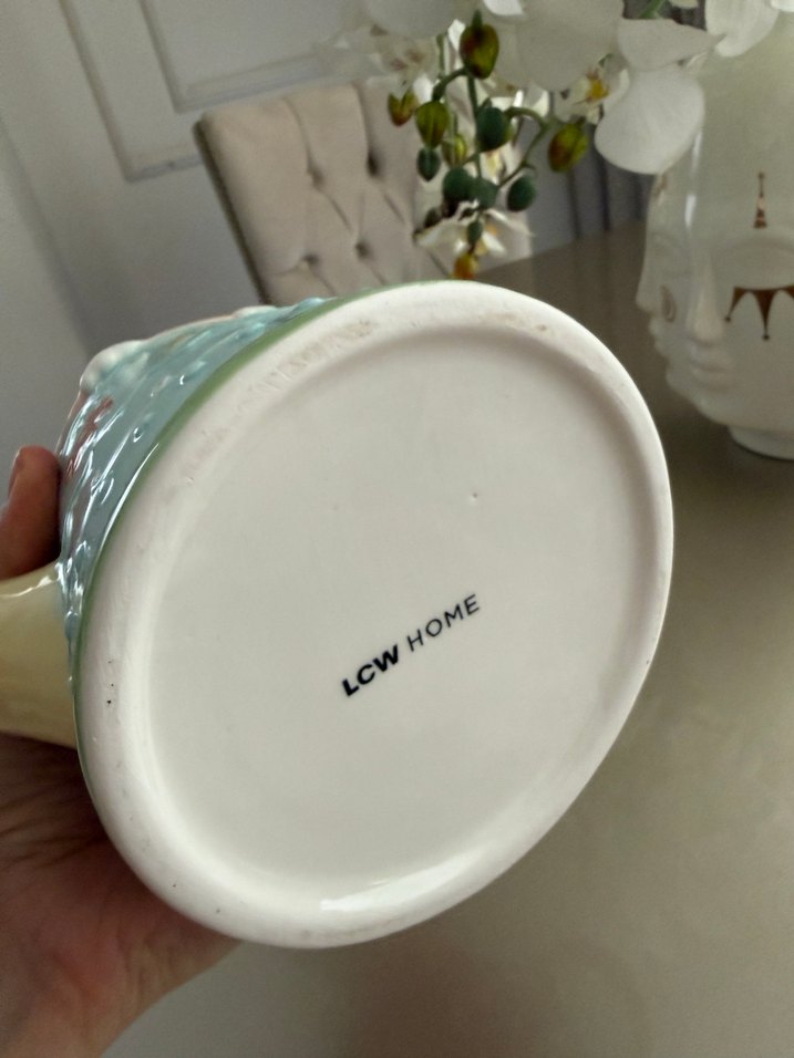 Pastel Tavşan Figürlü Seramik Demlik kavanoz - Görsel 4