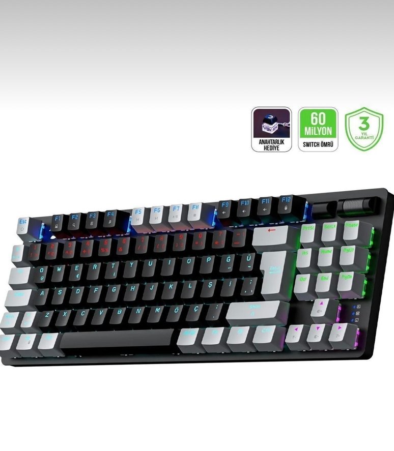 GamePower 87 Tuşlu Kompakt Renkli Oyun Klavyesi - Görsel 2