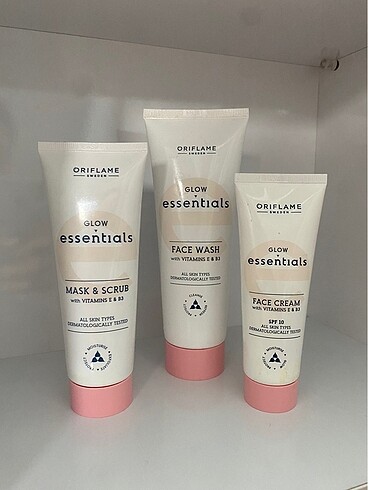 Oriflame Glow Essentials E & B3 Vitaminli yüz bakım seti oriflame