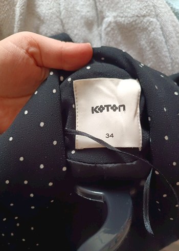 Siyah Puantiyeli Düğmeli Kadın Blazer - Görsel 3