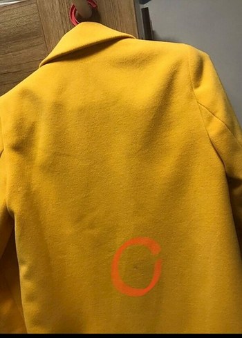 Sarı Düğmeli Kadın Kaban - Görsel 2