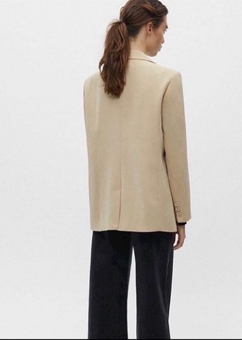 Pull and Bear Bej Regular Fit Kadın Blazer Ceket