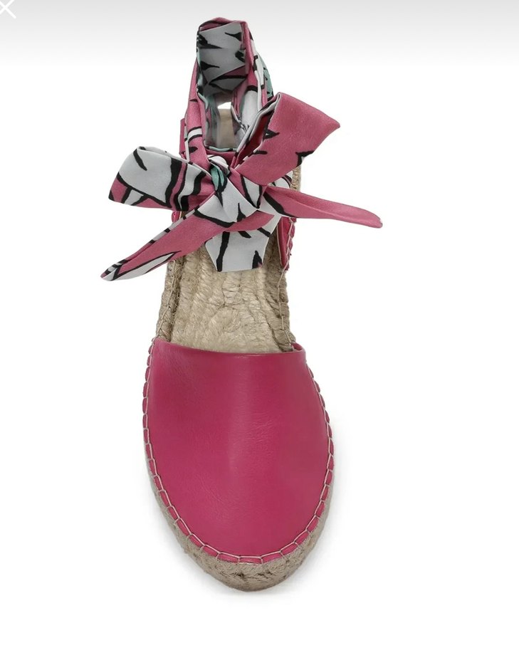 Pembe Fırfırlı Kadın Dolgu Topuk Espadril - Görsel 3