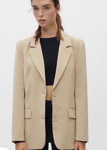 Bej Kadın Blazer Ceket