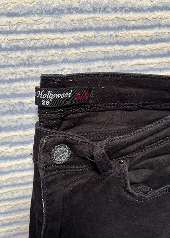 Siyah Rahat Kesim Midi Kadın Kot Pantolon - Görsel 2