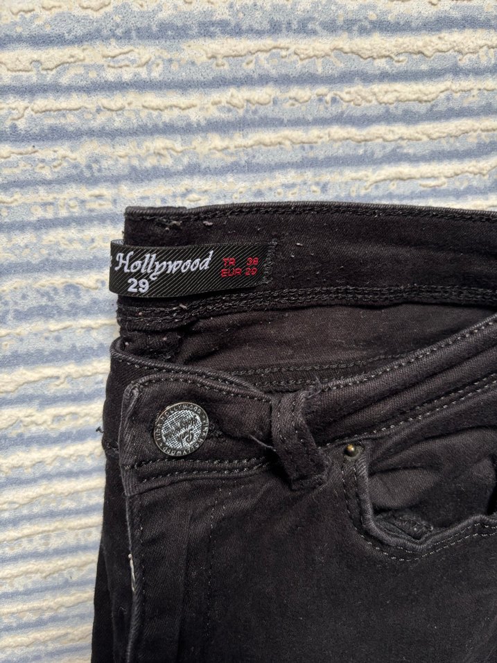 Siyah Rahat Kesim Midi Kadın Kot Pantolon - Görsel 2