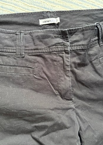 Siyah Kadın Keten Kumaş Pantolon - Görsel 2