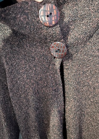 Uzun Kahverengi Boğazlı Örgü Kadın Kazak - Görsel 2