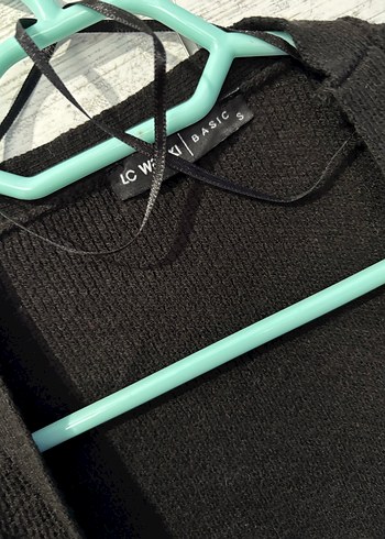 Uzun Siyah Rahat Kesim Kadın Hırka - Görsel 2