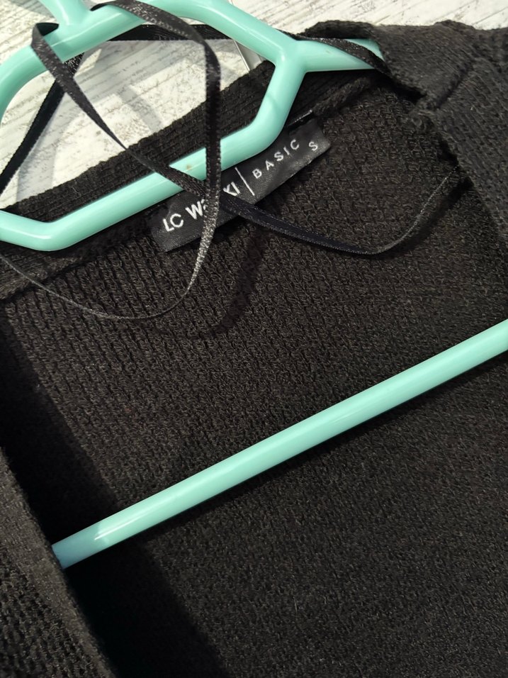 Uzun Siyah Rahat Kesim Kadın Hırka - Görsel 2