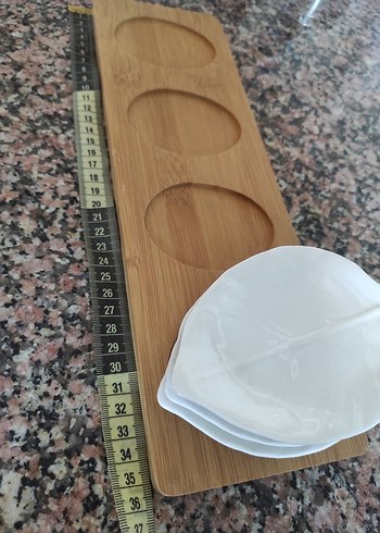  Beden Bohem Yaprak Desenli Beyaz Tabak Seti