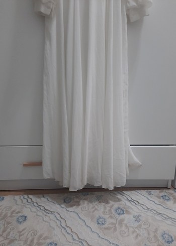 Beyaz Uzun abiye elbise - Görsel 5