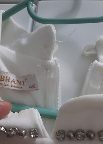 Beyaz Uzun abiye elbise - Görsel 2