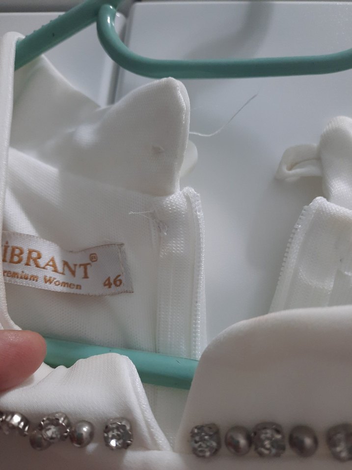 Beyaz Uzun abiye elbise - Görsel 2