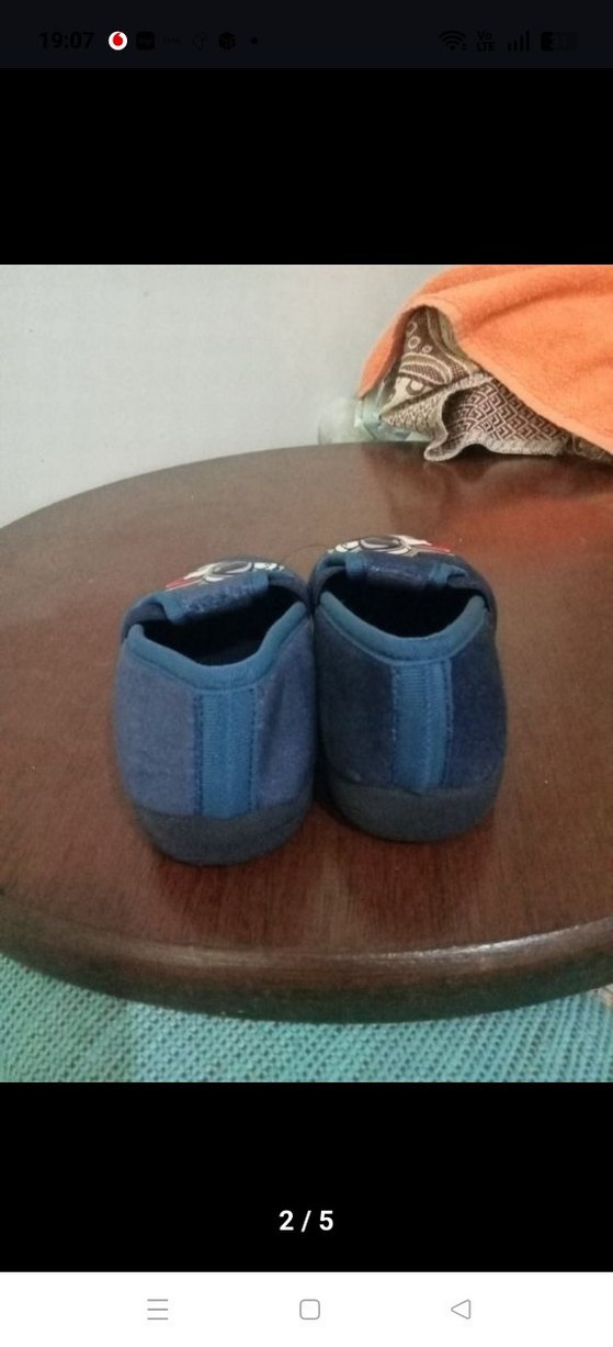 Erkek Çocuk Lacivert Baskılı Sıcak Terlik - Görsel 2