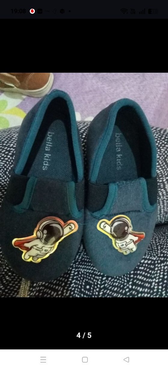 Erkek Çocuk Lacivert Baskılı Sıcak Terlik - Görsel 4