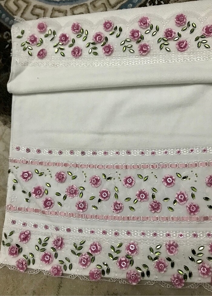 Çeyizlik boncuklu havlu - Görsel 2