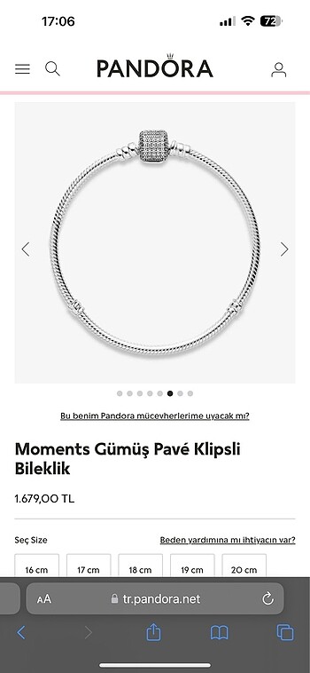  Beden çeşitli Renk Orjinal pandora bileklik