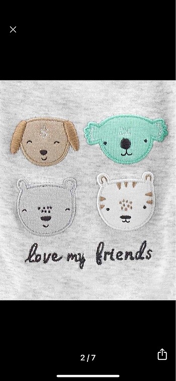 Carters Carters bebek hayvan desenli takım 6 ay