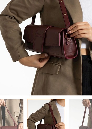 Bordo kol / omuz çantası - Görsel 2