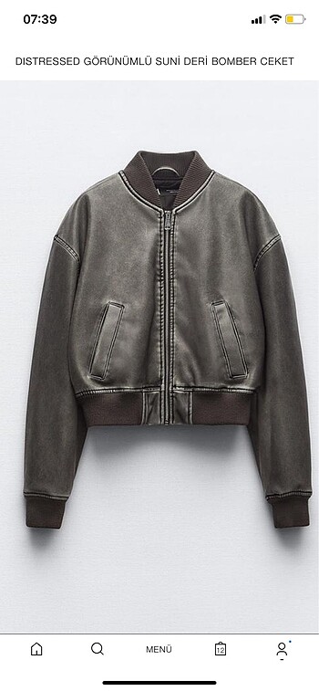 Bomber model deri ceket