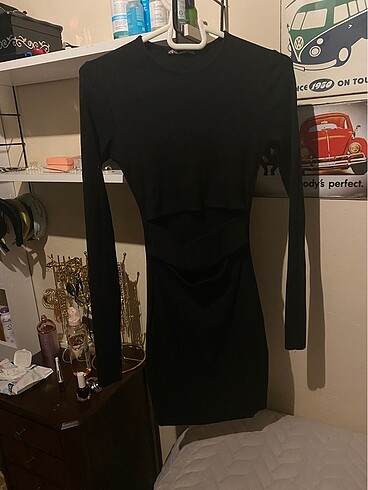 Zara Pencere detaylı triko elbise