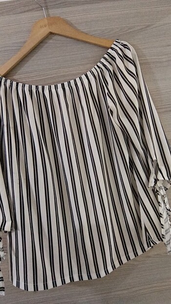 Ambar siyah çizgili bluz - Görsel 5