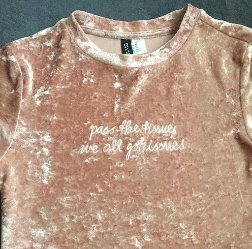 H&M kadife tshirt h&m