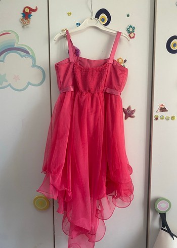LC Waikiki Pembe Çiçekli Kız Çocuk Straplez Elbise