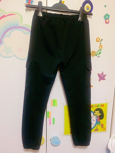 9 Yaş Beden siyah Renk Cepli çocuk pantalonu