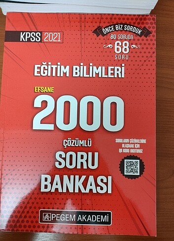 KPSS 2021 EĞİTİM BİLİMLERİ PEGEM EFSANE 2000 SORU BANKASI 