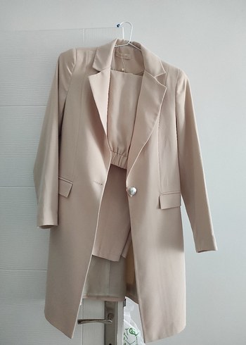 Bej Düğmeli Kadın Blazer Ceket - Görsel 3