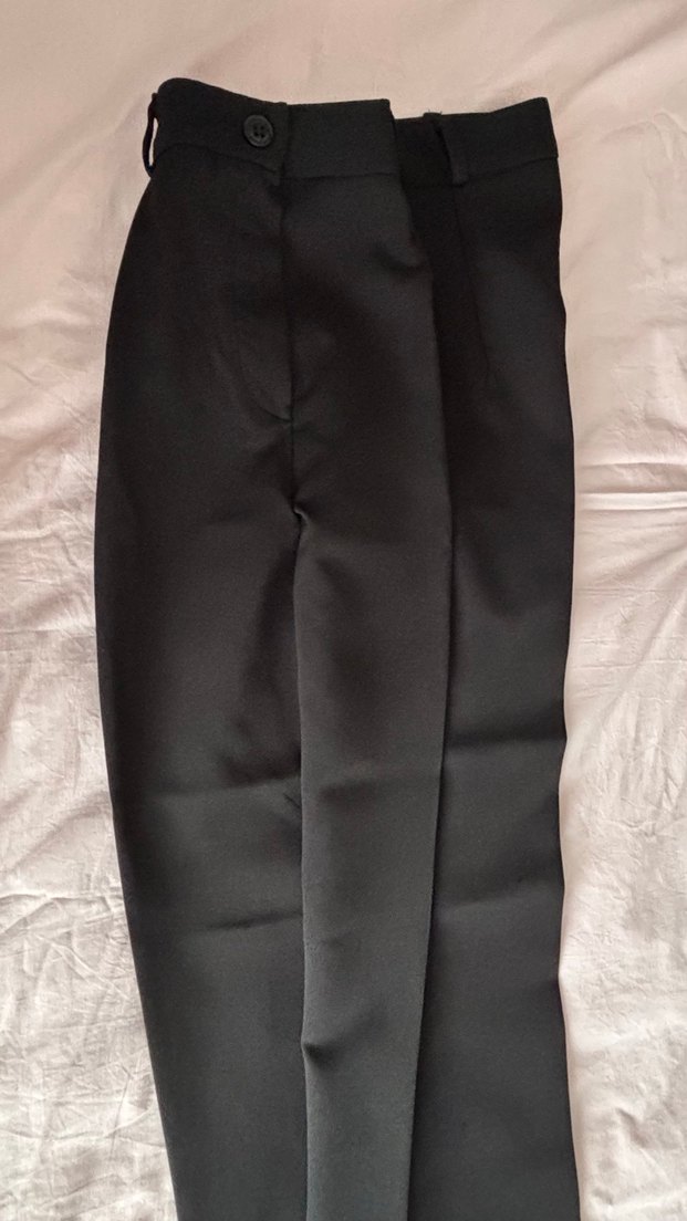 Kadın Siyah Kemerli Kumaş Pantolon - Görsel 2