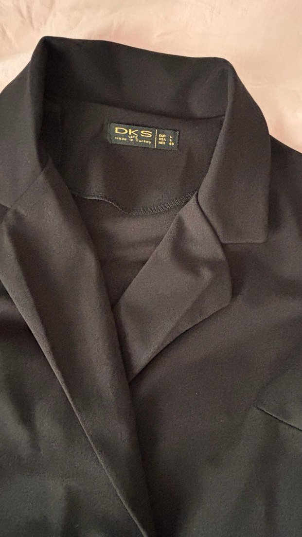 Uzun Siyah Drapeli Kadın Elbise - Görsel 2