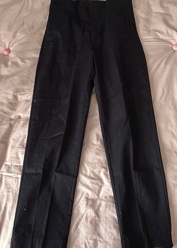Siyah Kemerli Midi Kumaş Kadın Pantolon - Görsel 2