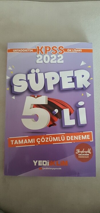 Yediiklim önlisans ortaöğretim kpss süper 5'li deneme 