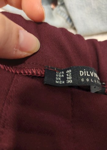Dilvin Bordo Rahat Kesim Kadın Kumaş Pantolon