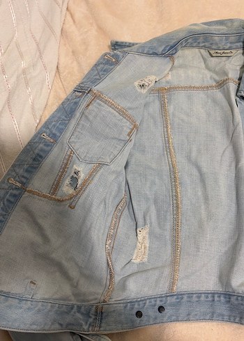 Düğmeli Kadın Kot Ceket - Görsel 3