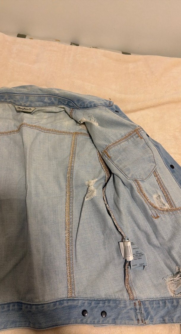 Düğmeli Kadın Kot Ceket - Görsel 5