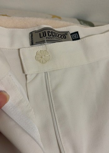 Kadın Beyaz Pamuk Pantolon - Görsel 3